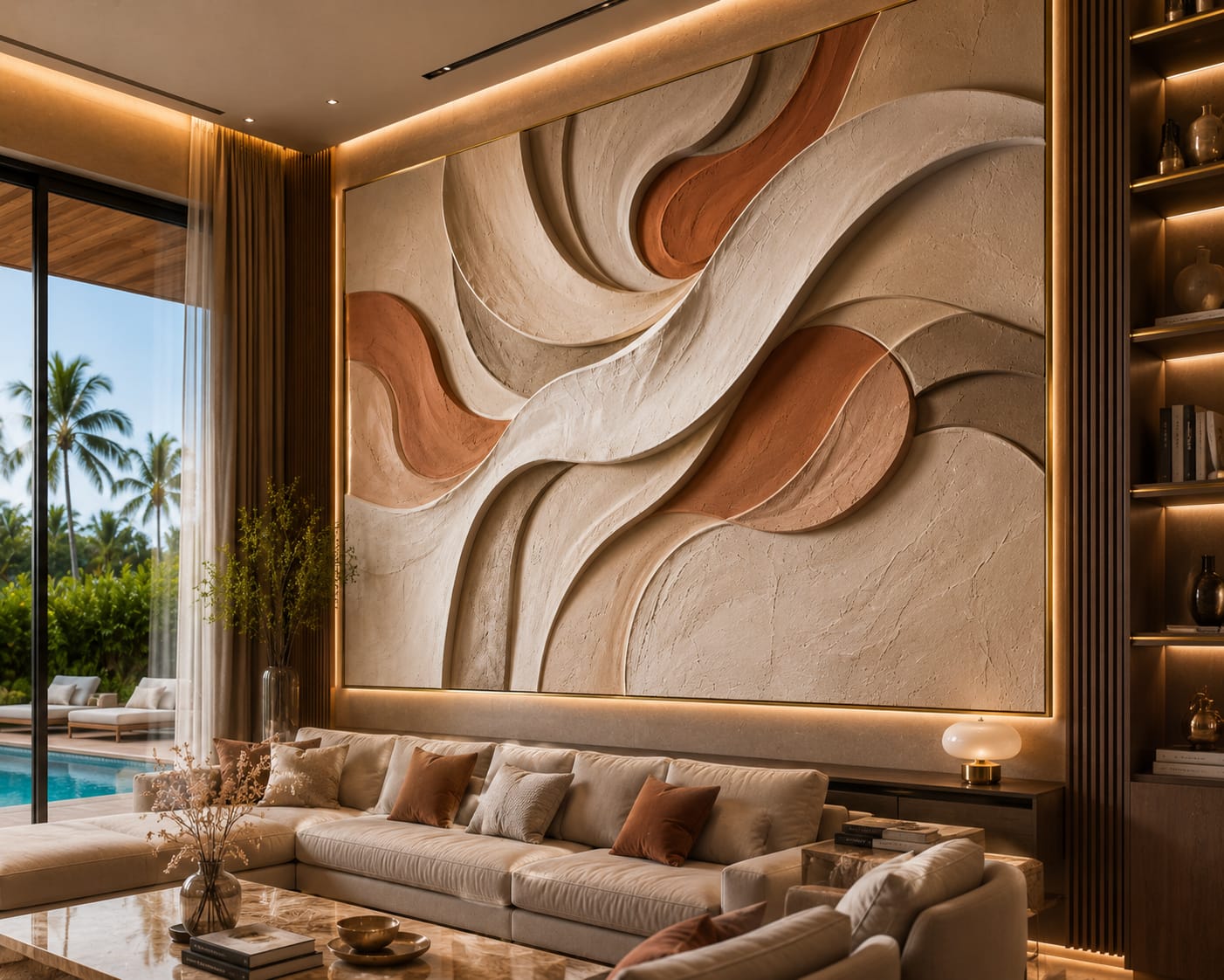 Terracotta Flow – Warm Organic Abstract Printable Wall Art
